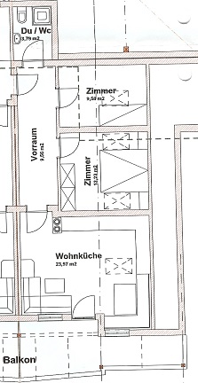 Grundriss vom Appartement 3