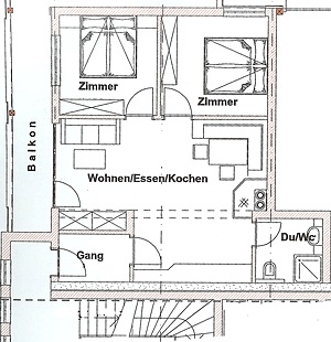 Grundriss vom Appartement 2